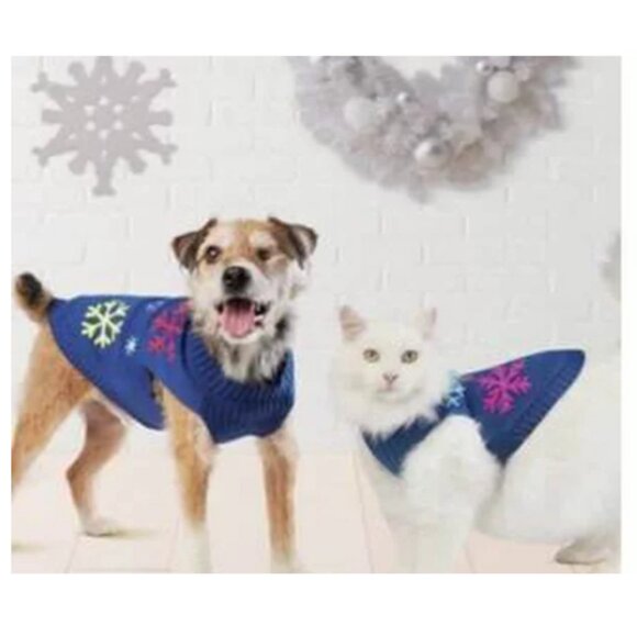 Snowflakes Dog and Cat Sweater Knit Sweater - Wondershop - Navy Blue - Picture 6 of 16